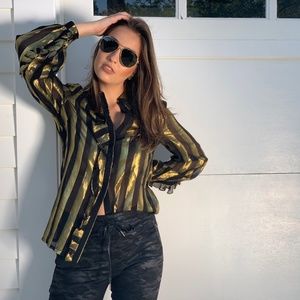 Black and Gold Lurex Shirt by Tara Jarmon